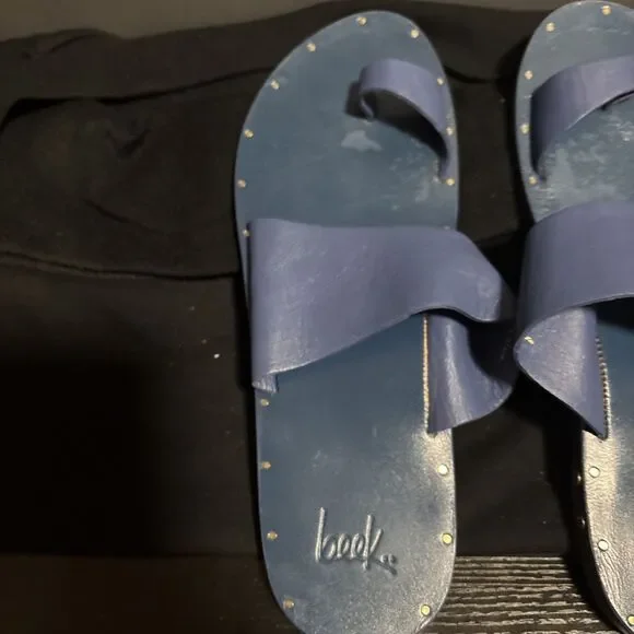 Beek Leather Toe-ring Sandal Blue  Women's Size 9 Rare Discontinued - Picture 5 of 7